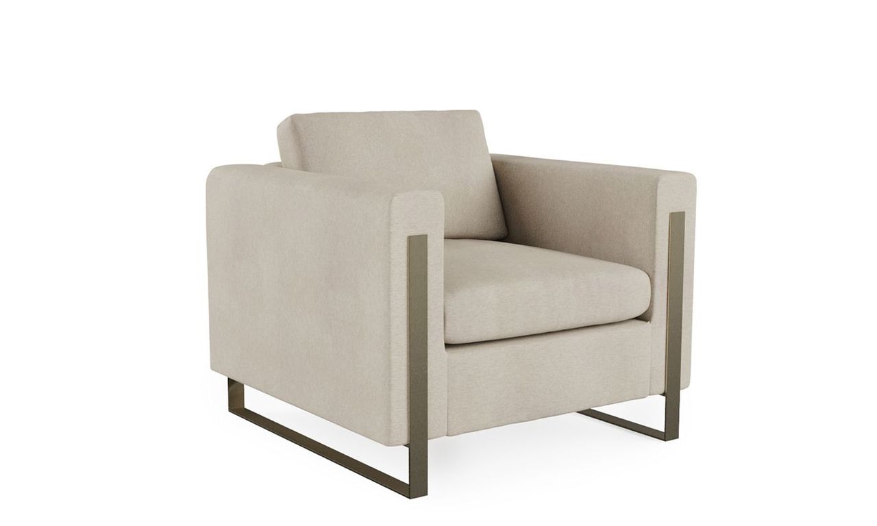 3D Render for beige armchair on white background