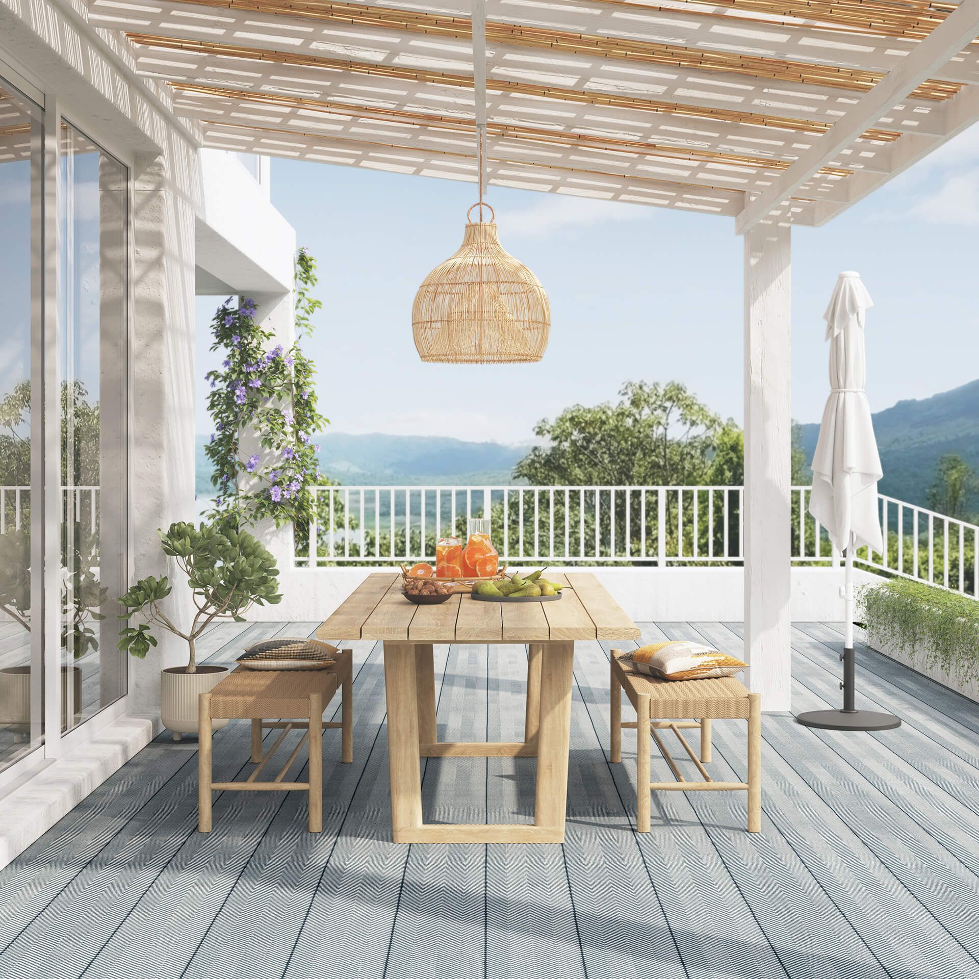 Blue Pateo Carpet Lifestyle CGI