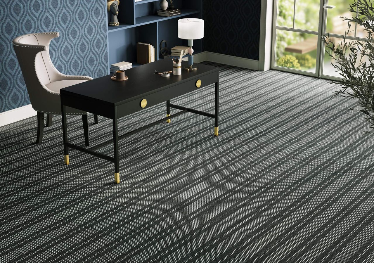 Grey Stripy Office Carpet CGI