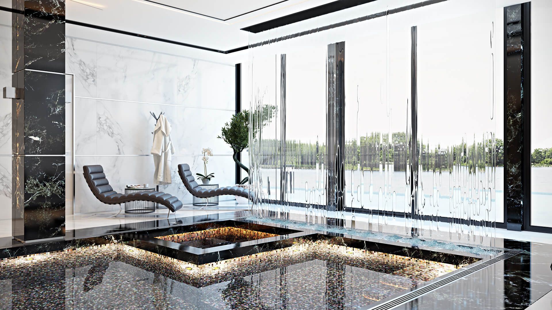 Realistic 3D Modeling and Visualization for Chairs by a Swimming Pool