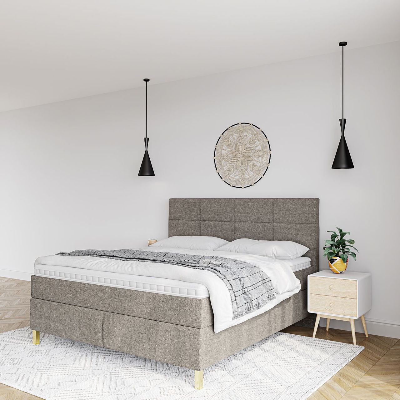 Grey Bed Lifestyle Rendering
