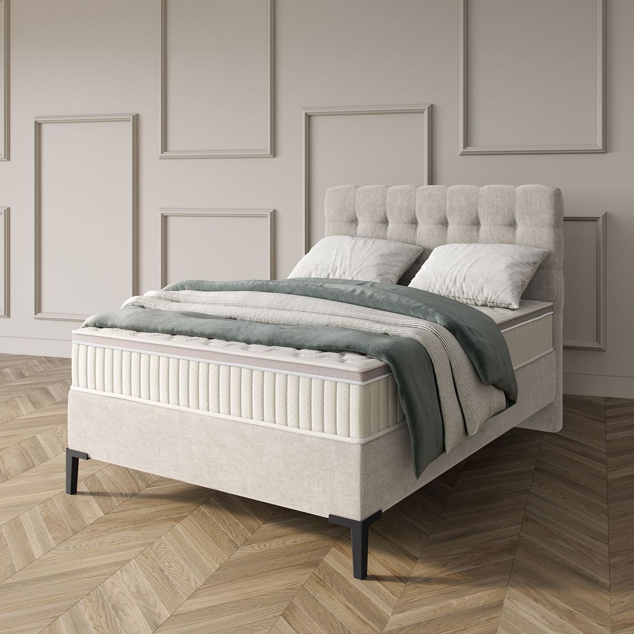 Grey Bed Lifestyle Render