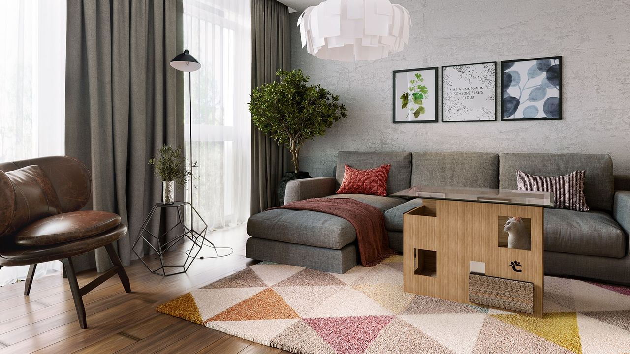 Lifestyle Render for Cat Furniture