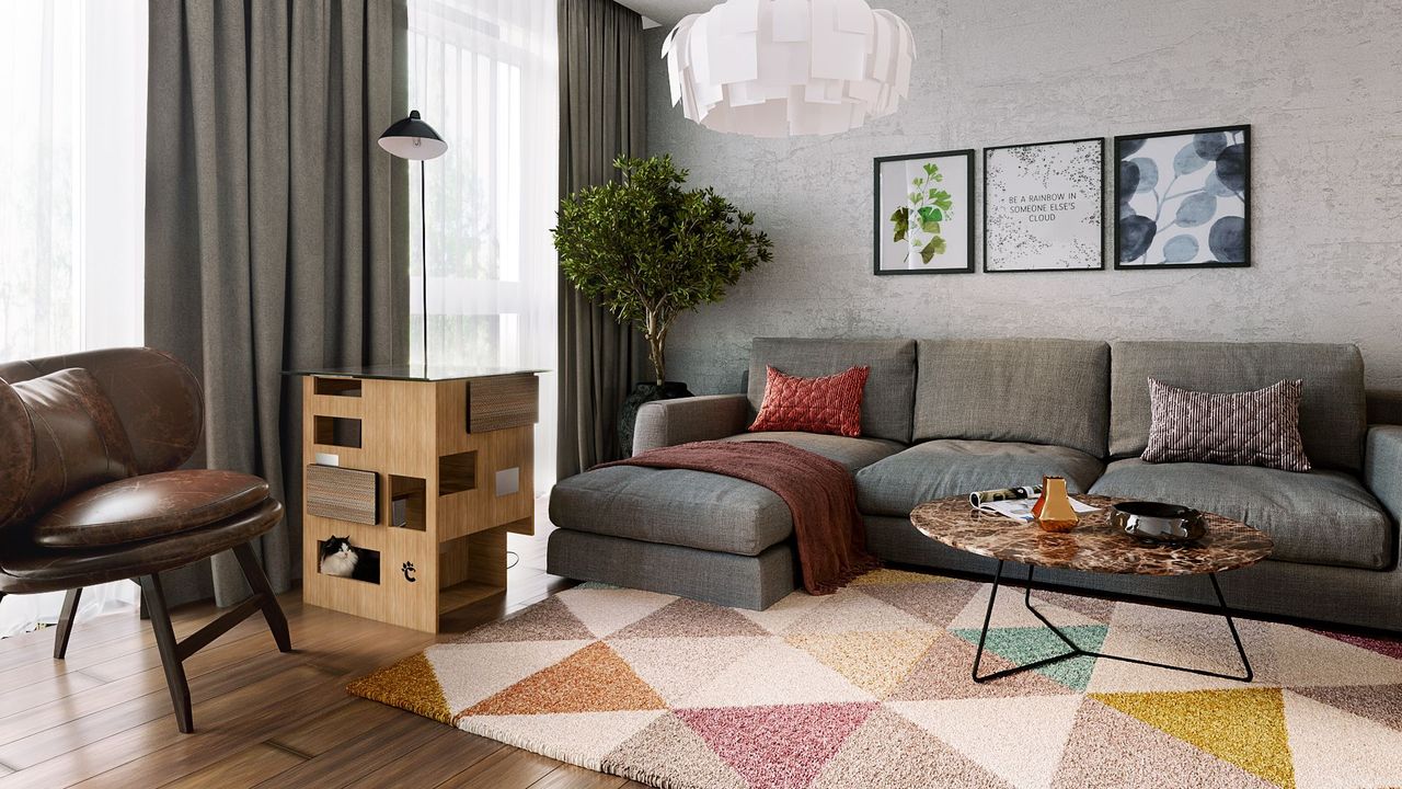 Lifestyle Render for Modern Cat Furniture