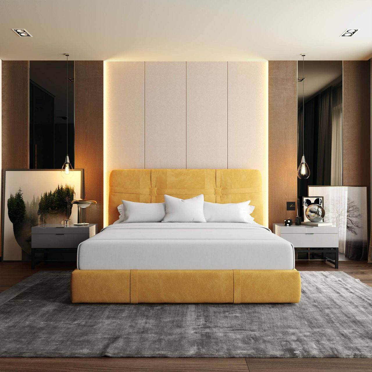 Upmarket Bed Design Lifestyle Visualization