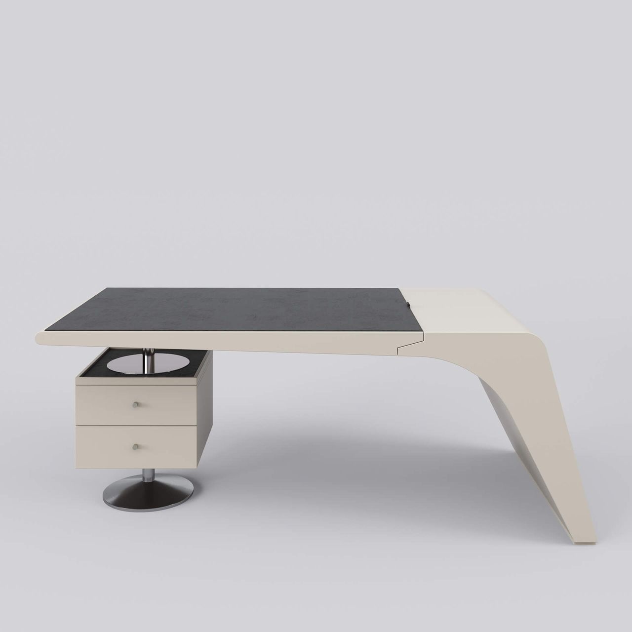 Off-White Desk 3D Rendering