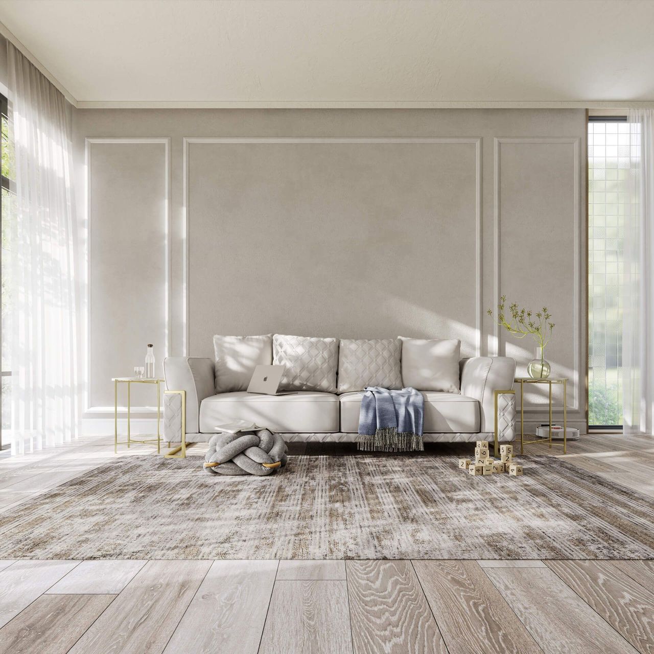 White Sofa Lifestyle Rendering