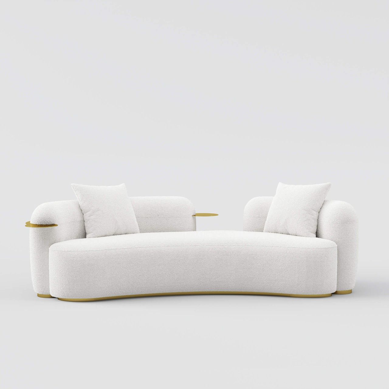 Photoreal 3D rendered image of a stylish sofa, showcasing realistic product rendering and 3D product visualization.