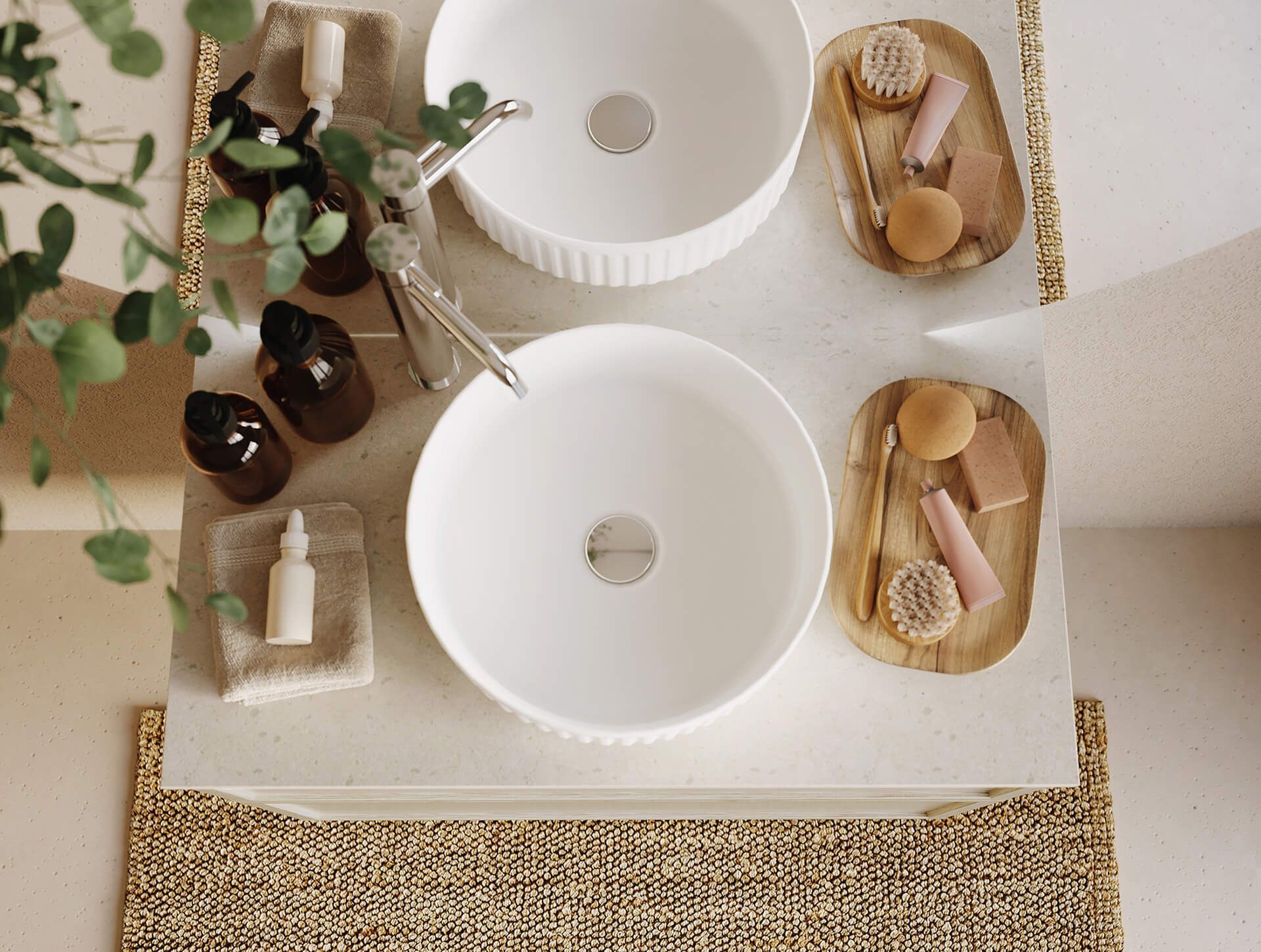 Washbasins Close-up Lifestyle CG Render
