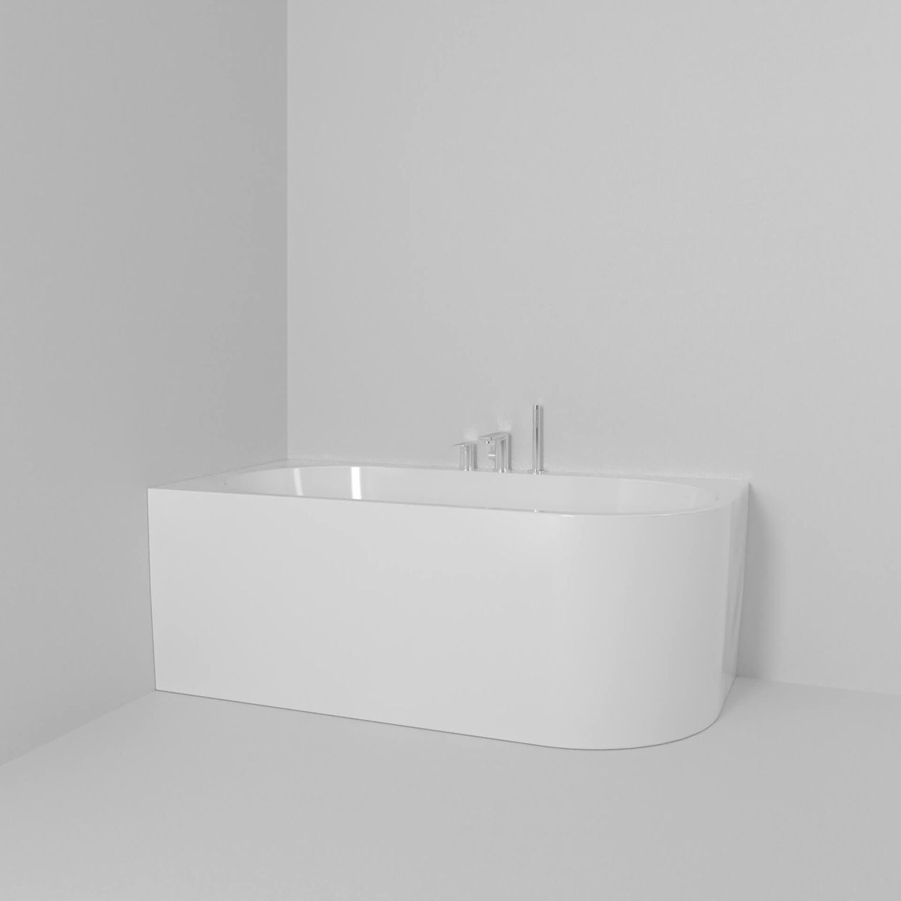 White Bathtub 3D Render