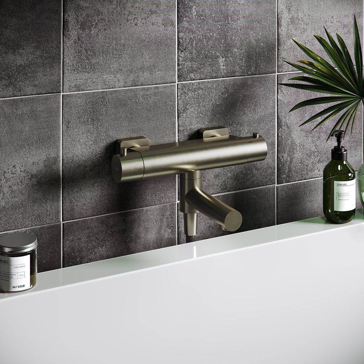 Lifestyle 3D Rendered Image of a Stylish Bathroom Fixture