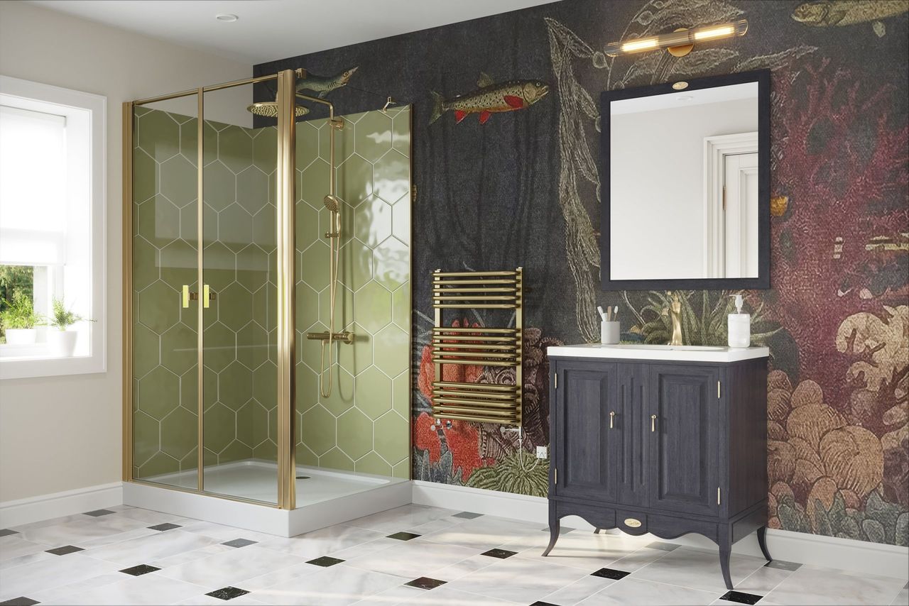 Bathroom 3D Visualization for Brass Ladder Radiator