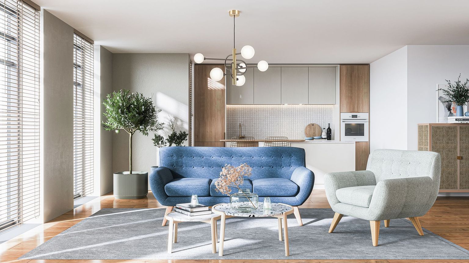 Living Room Render for a Pendant Lamp