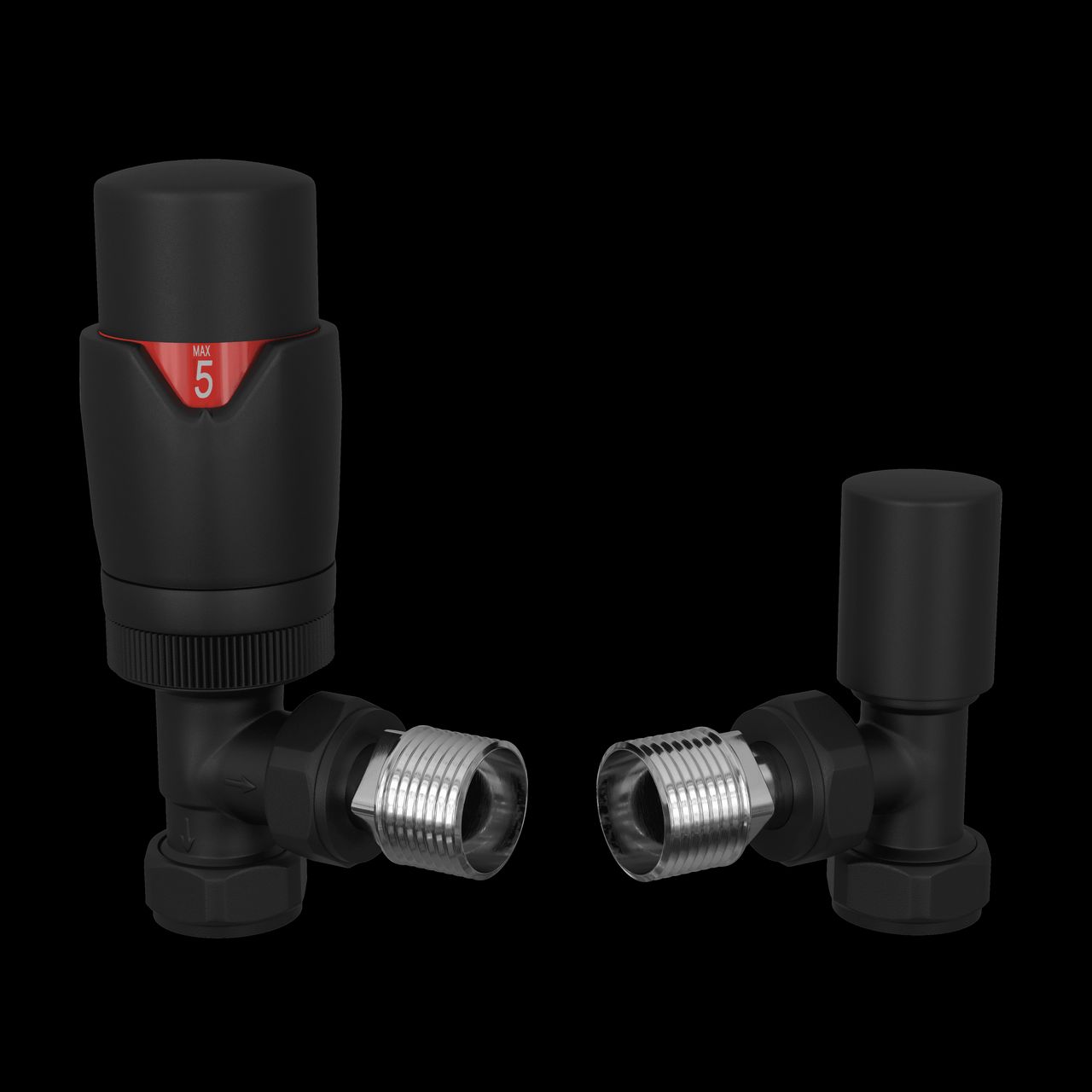 Black Radiator Valve 3D Render