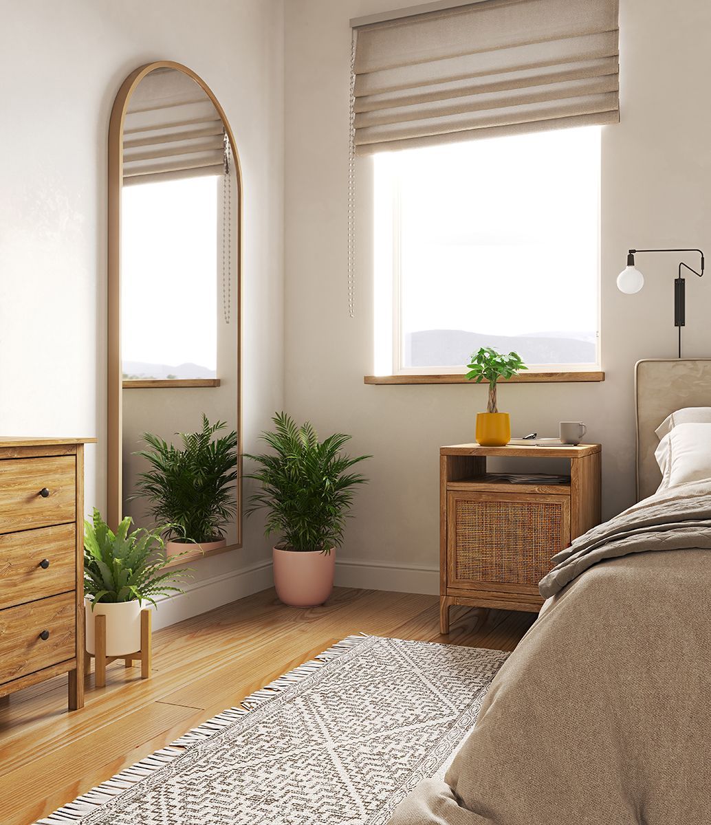 3D Rendering for a Bedroom Full of Plants