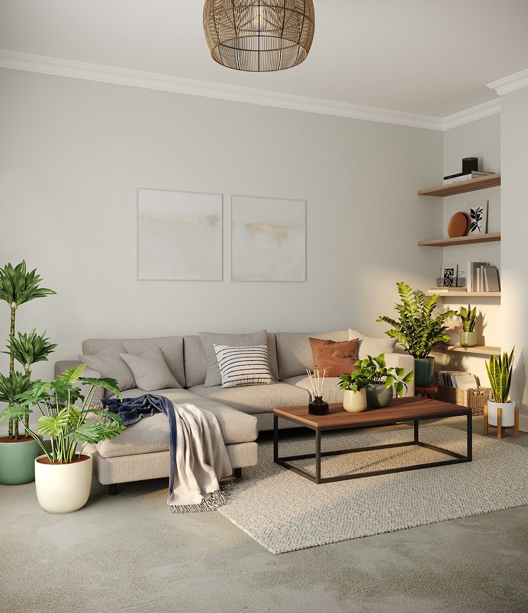 Living Room 3D Lifestyle Rendering