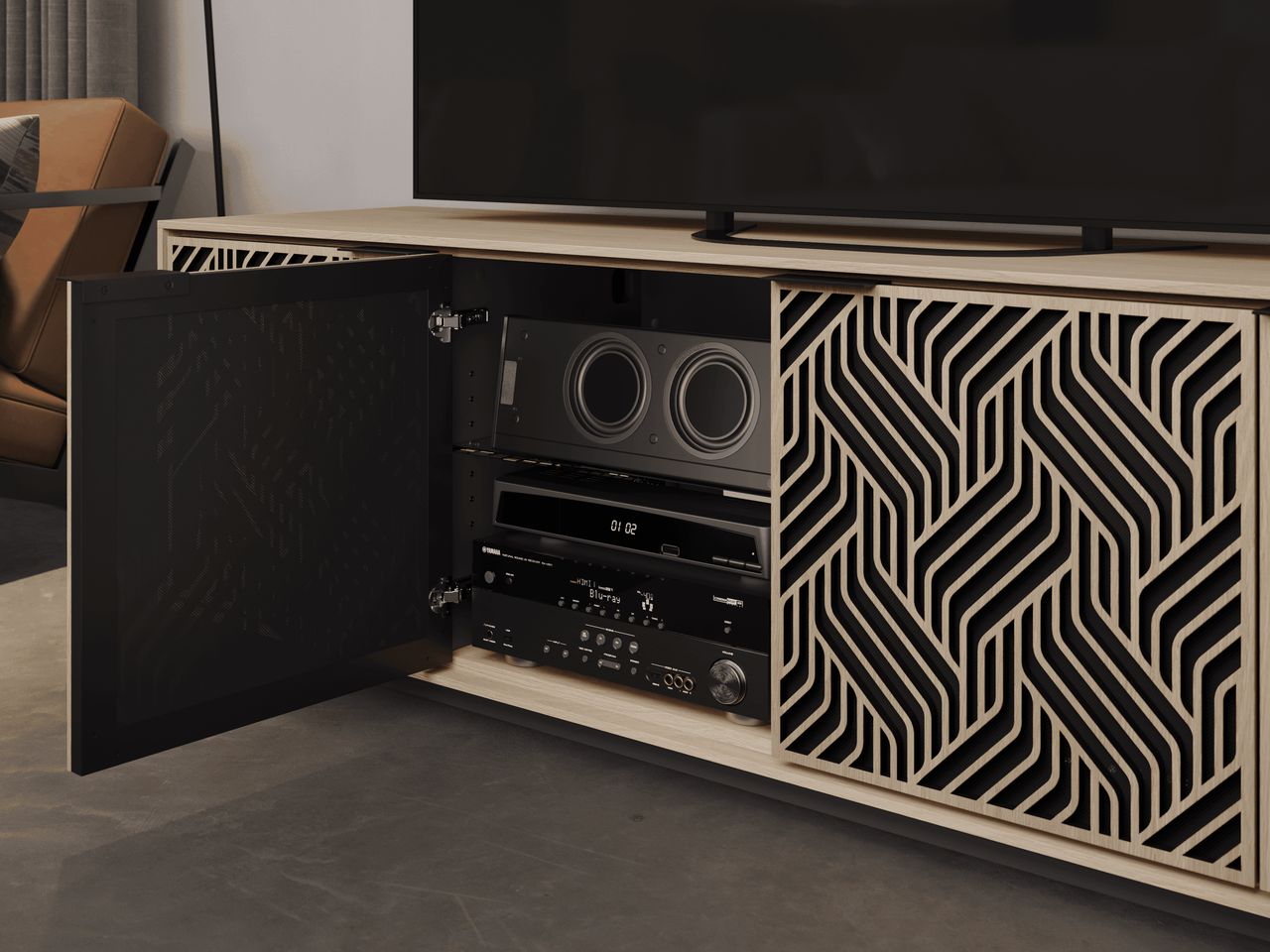 Media Console Close Up CG View