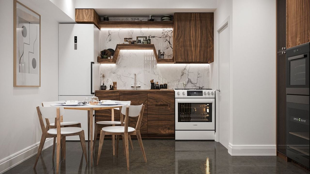 Lifestyle Rendering of a Kitchen Zone in a Furniture Store