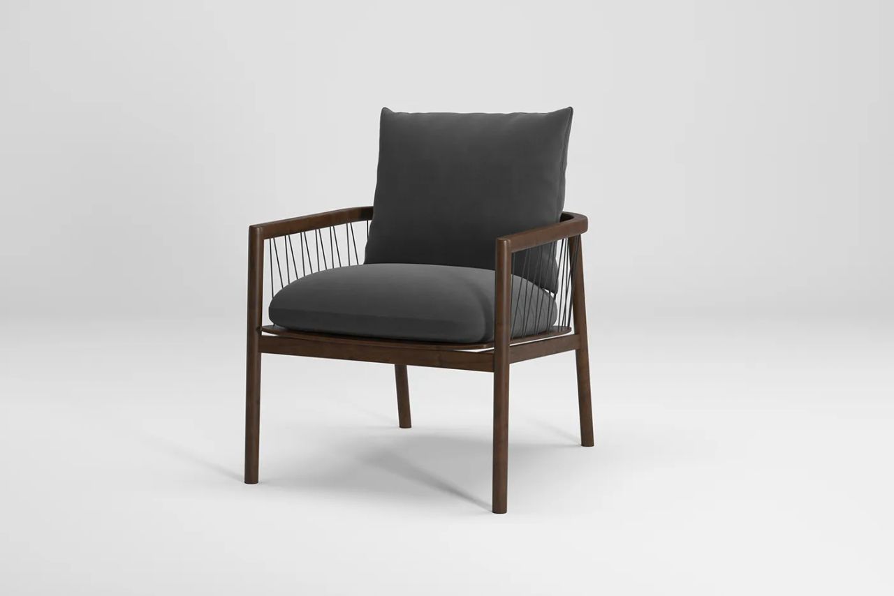 Silo Rendering of a Wood and Cushion Chair