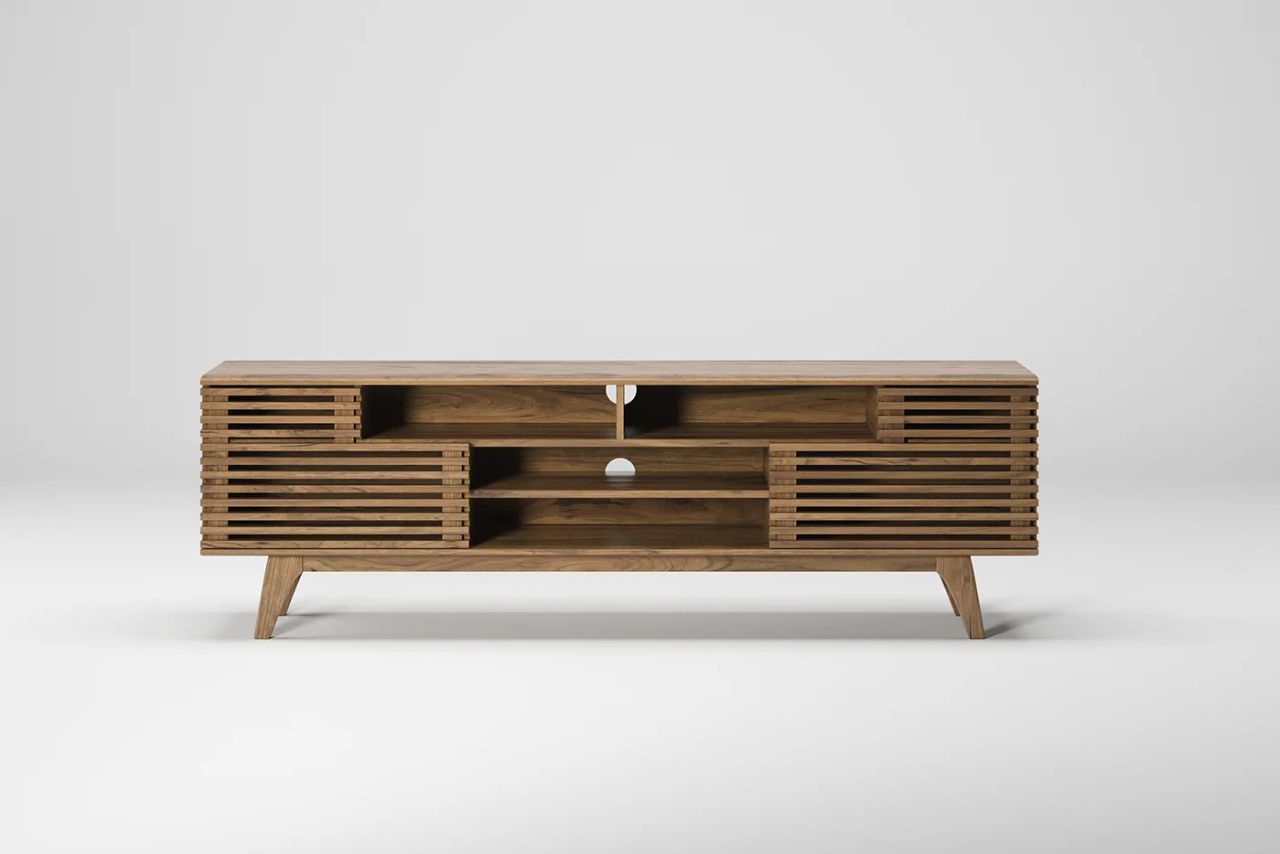 Silo Rendering of a Wood TV Stand