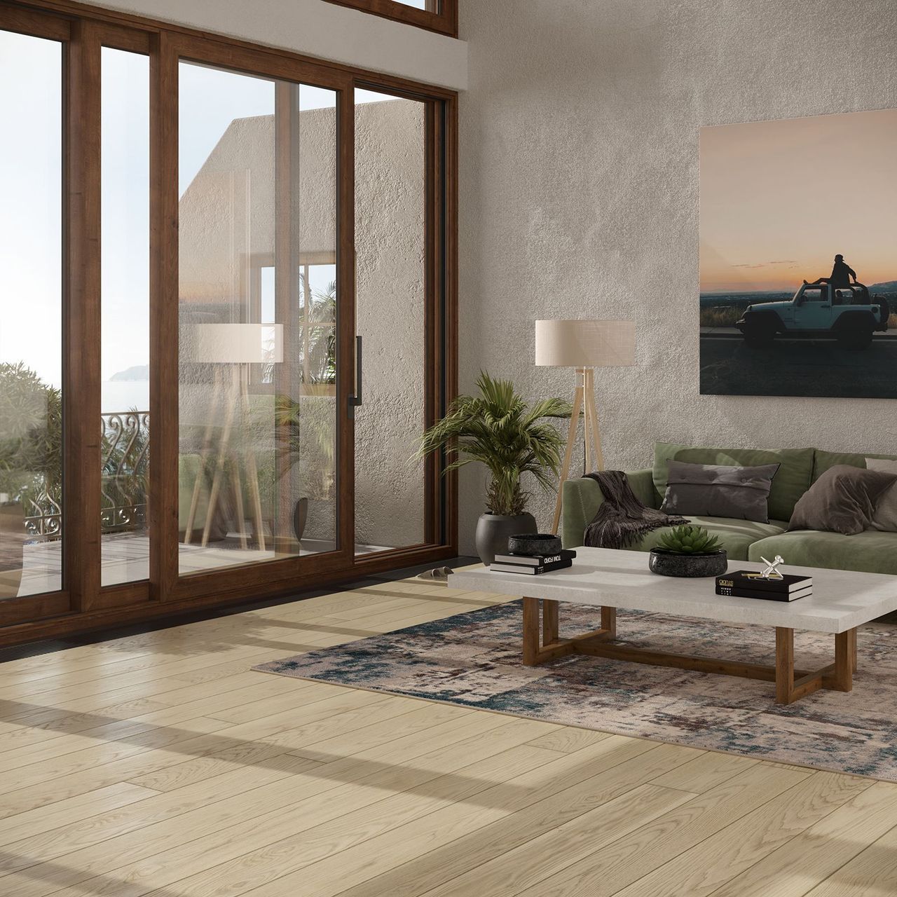 Photorealistic CGI of Merino White Oak Floor