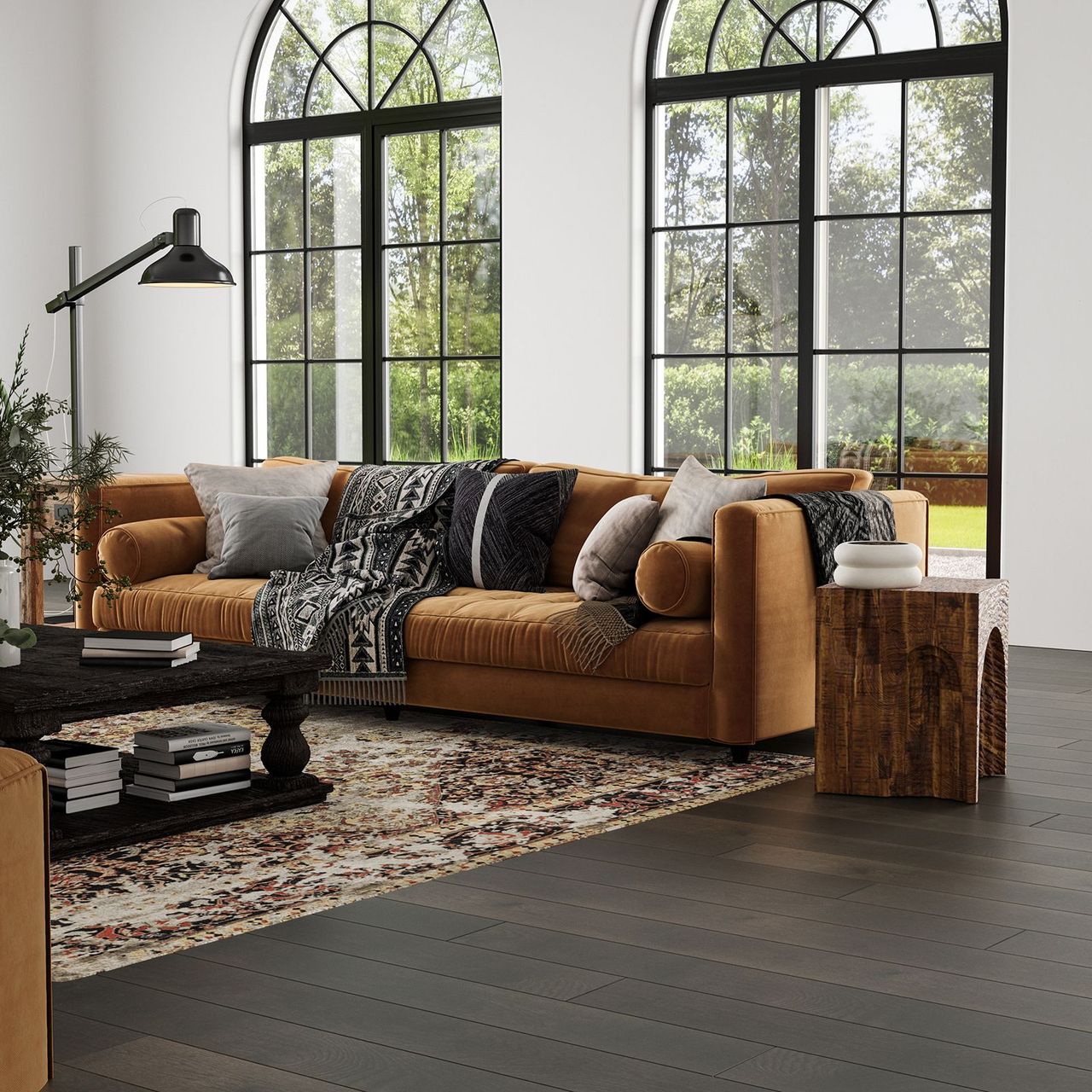 Lifestyle 3D Render of Velvet White Oak Floor