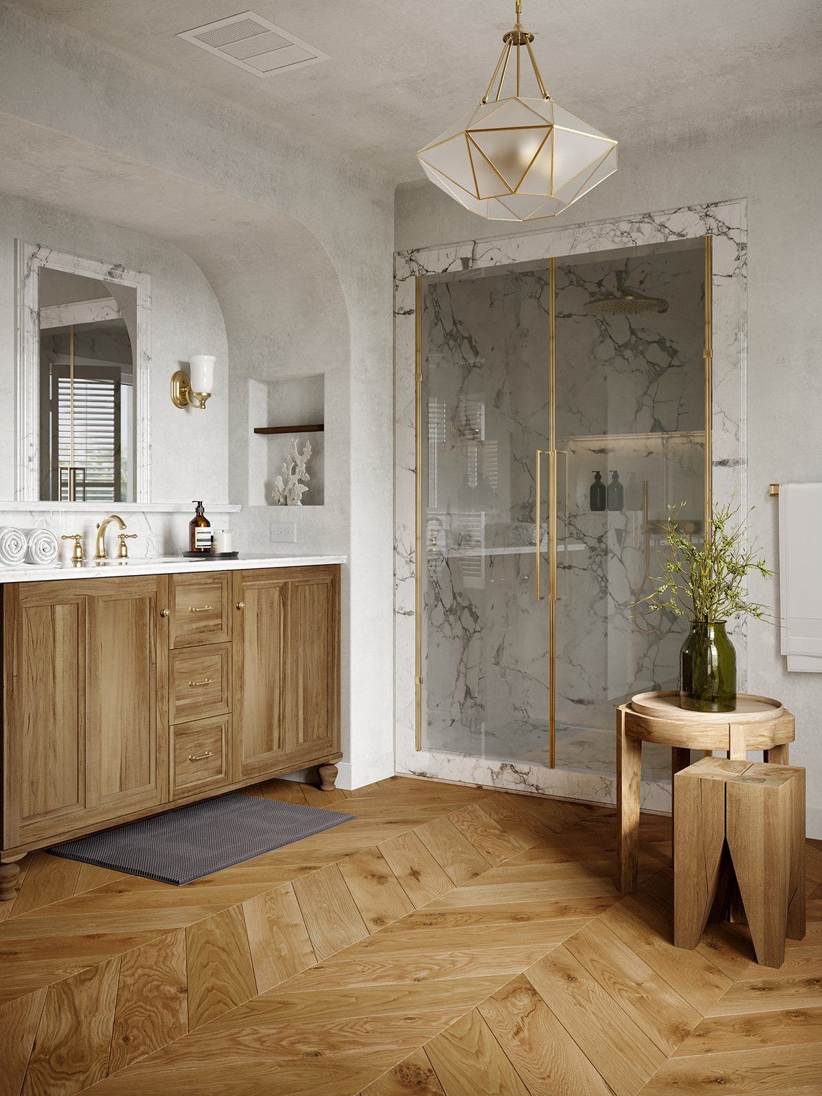 Lifestyle 3D Rendering of Wooden Flooring