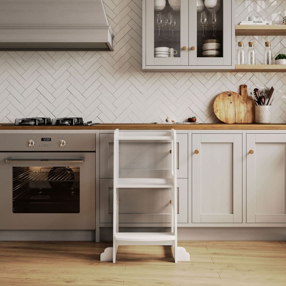 Photorealistic 3D rendering of a kitchen with custom house fittings, showcasing 3D house fittings modeling and visualization