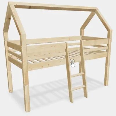 3D Model of a Wooden Bunk Bed