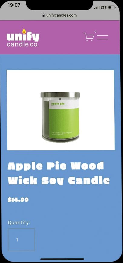 Unify Candle Shopping Cart