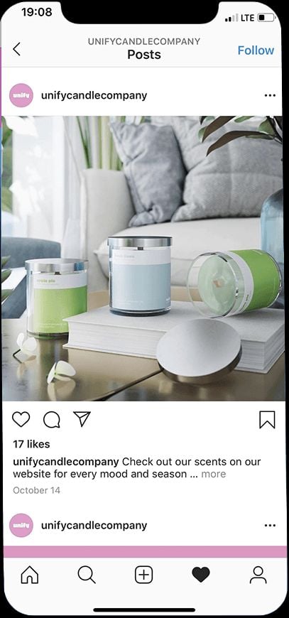 Unify Candle Instagram