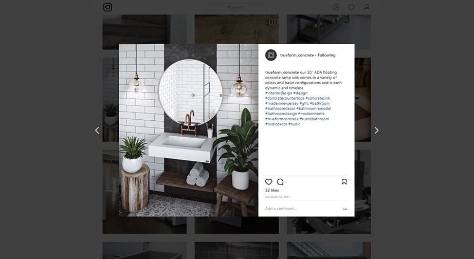 Facebook Post with a Vanity Lifestyle 3D Rendering