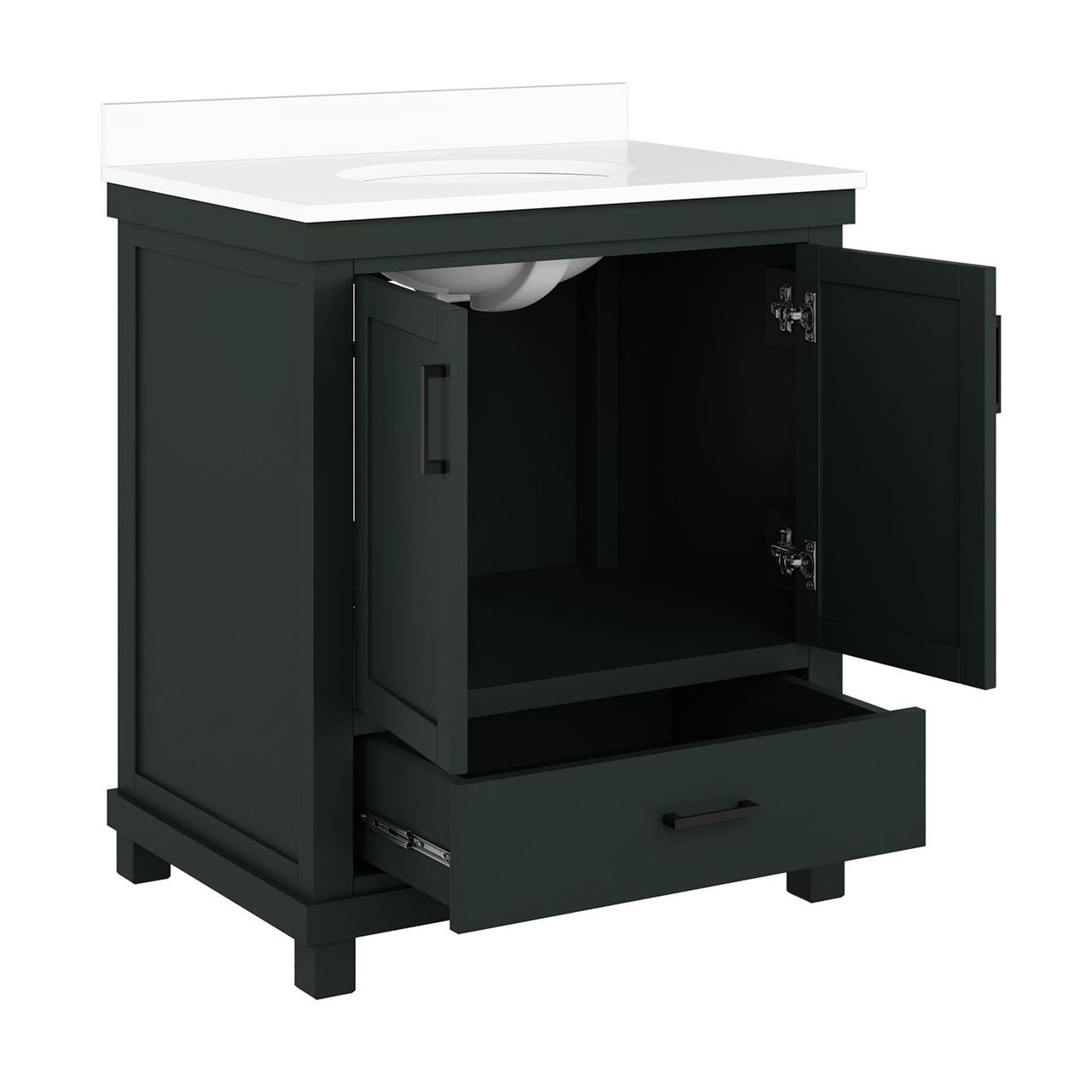 Dark Green Cabinet 3D Rendering