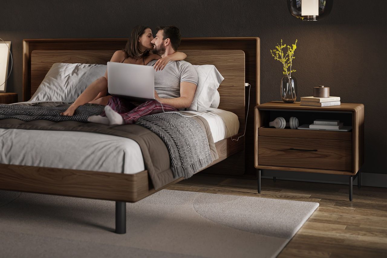 Product Render with a Couple on a Bed