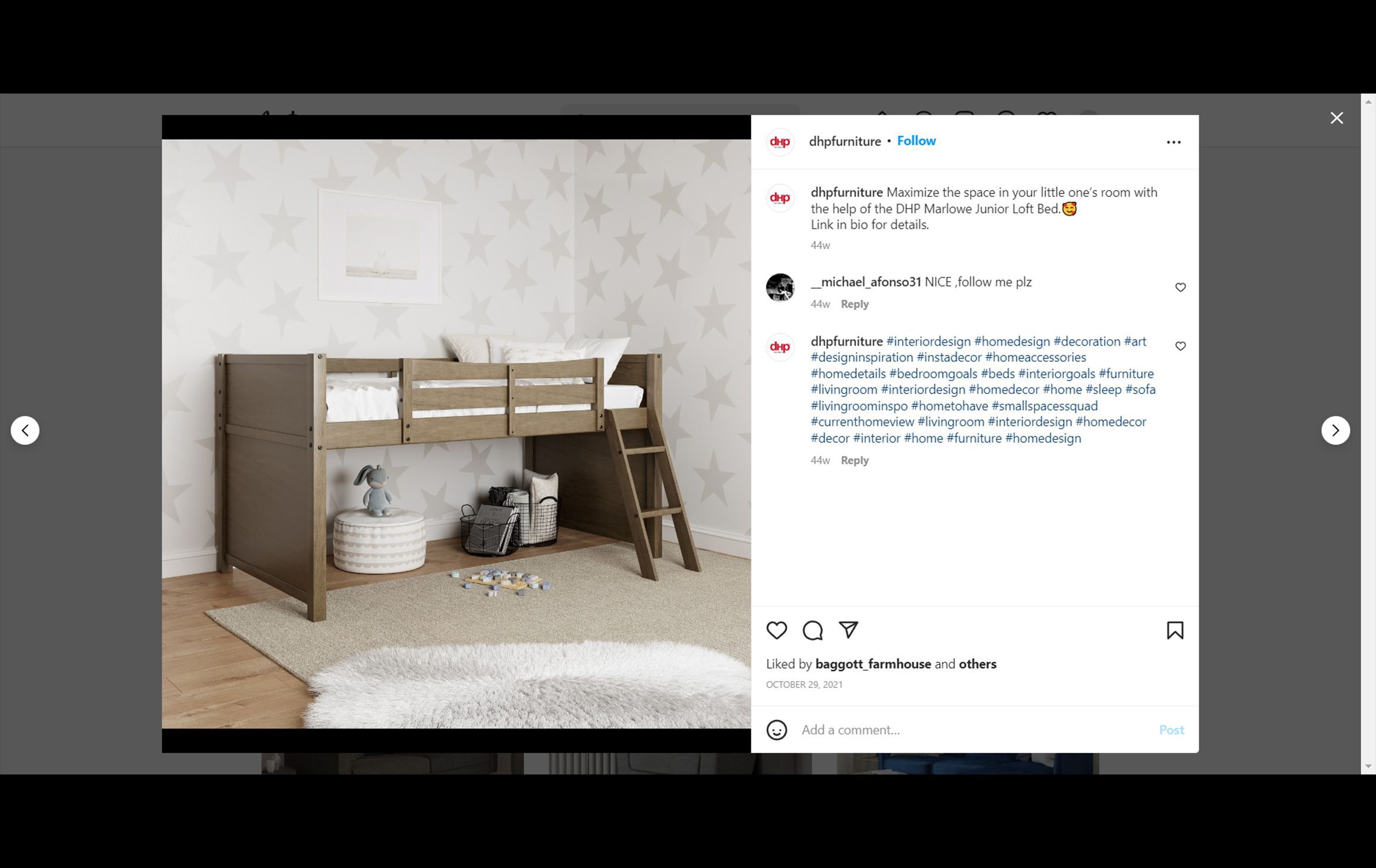 3D rendered image of a loft bed showcasing realistic furniture rendering and 3D interior visualization