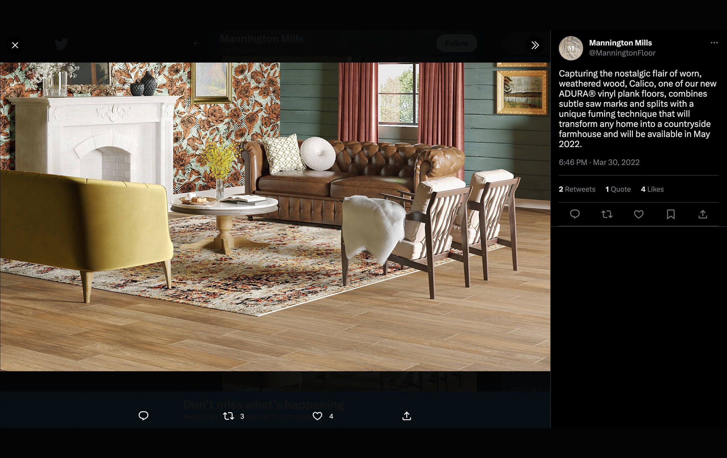 3D interior rendering showcasing a cozy living room with realistic furniture, including a sofa, chairs, and a fireplace, highlighting 3D furniture modeling and photorealistic visualization