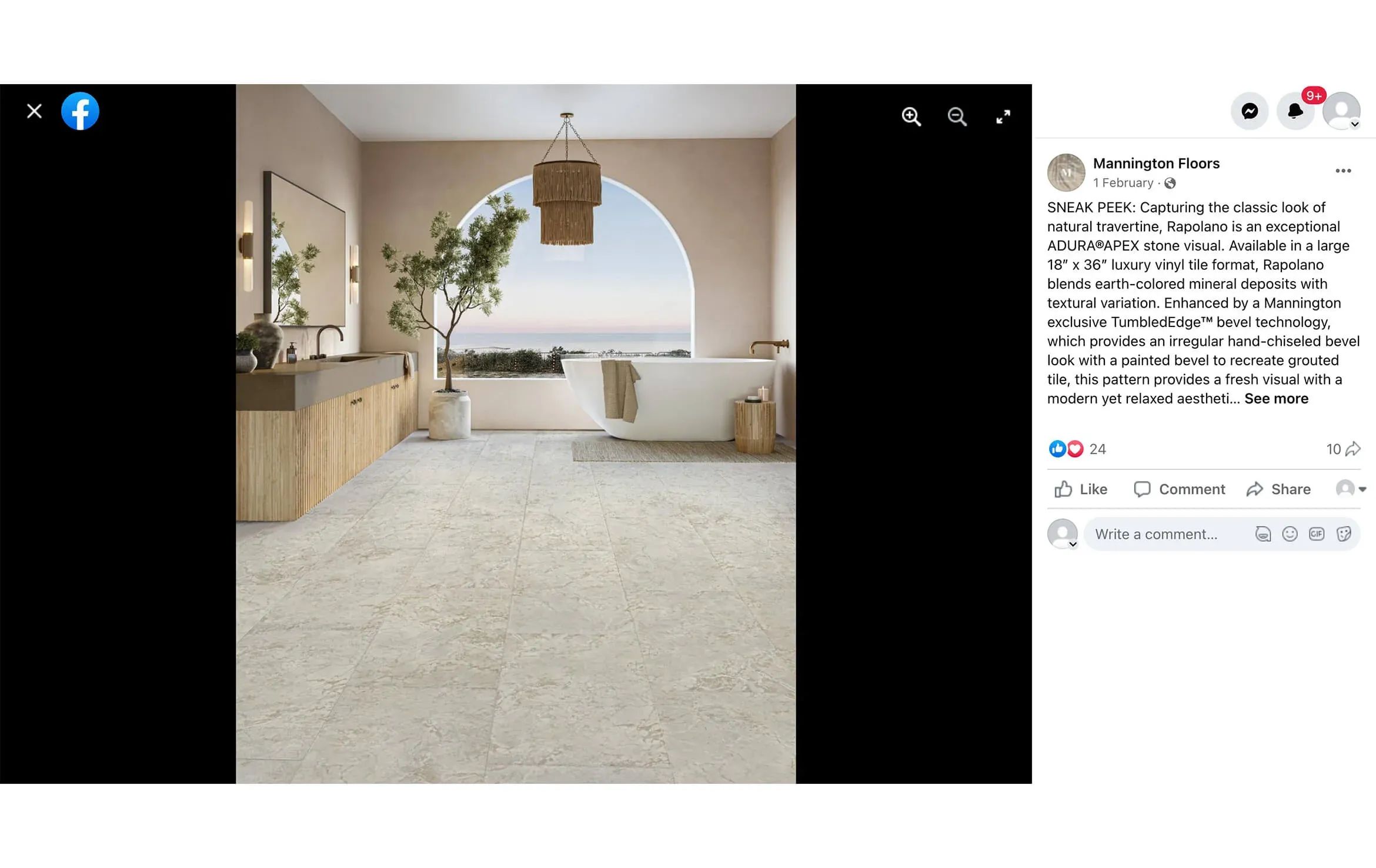 3D rendering of a modern bathroom featuring natural stone tiles, showcasing 3D furniture modeling and realistic interior visualization.