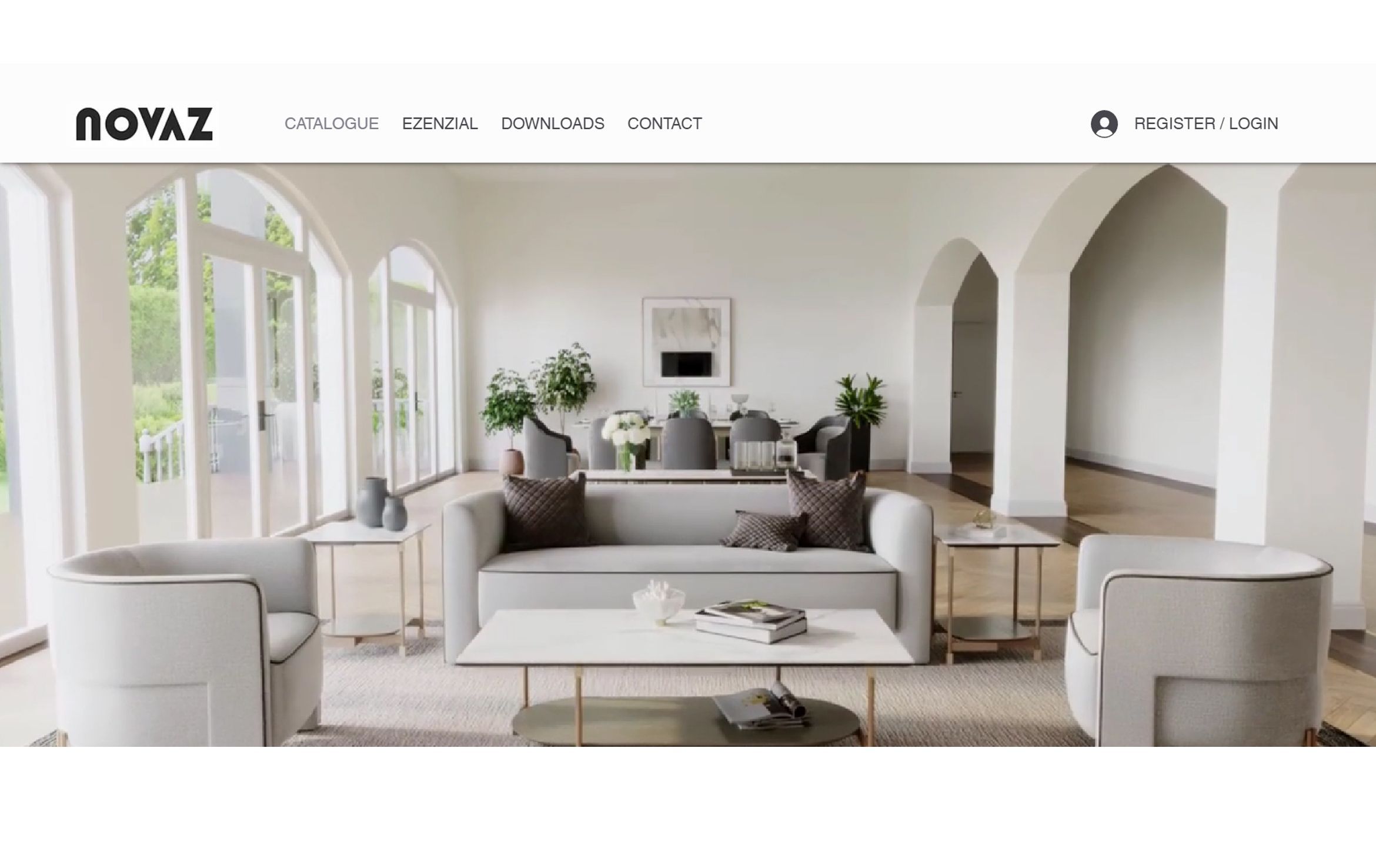 High-quality 3D rendering of a modern living room showcasing bespoke furniture modeling and photorealistic visualization.