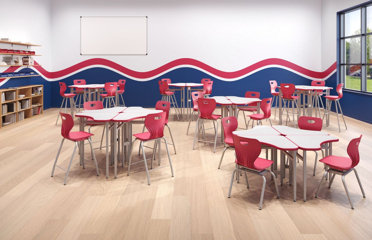 Activity Room Lifestyle Render for Classroom Furniture