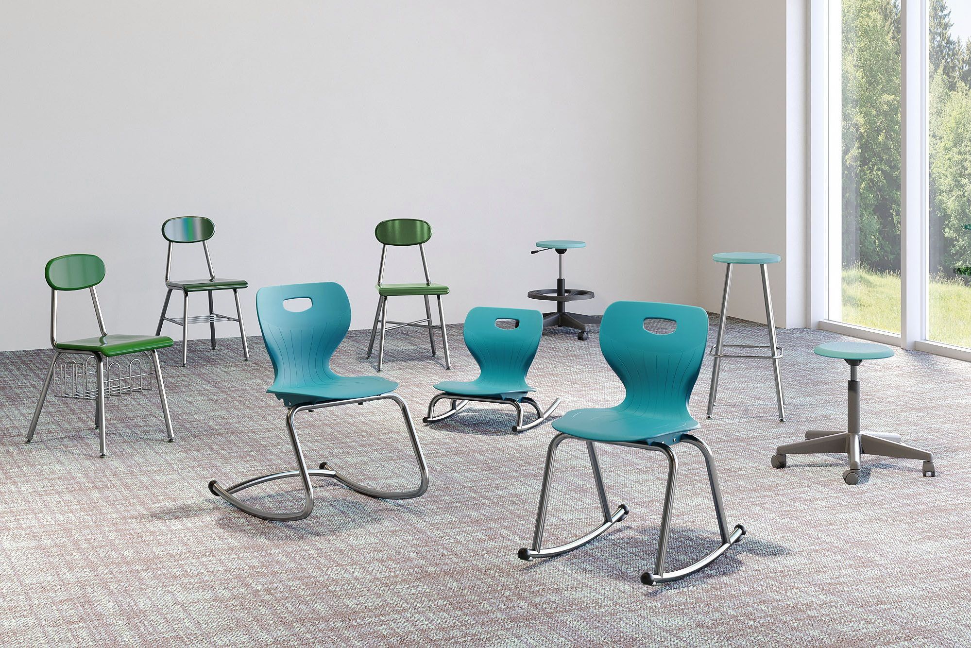 Product Design Options Render for Classroom Furniture