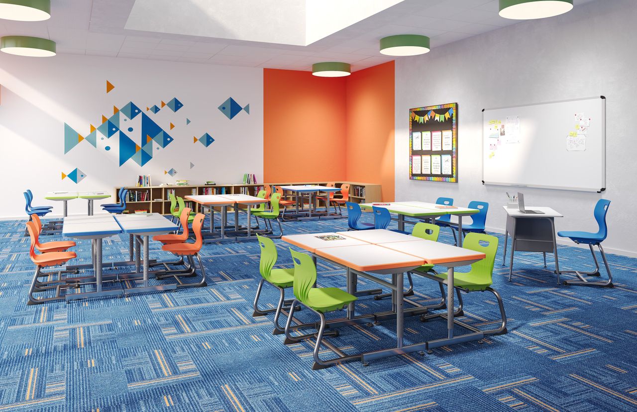 Elementary School Lifestyle Render for Classroom Furniture