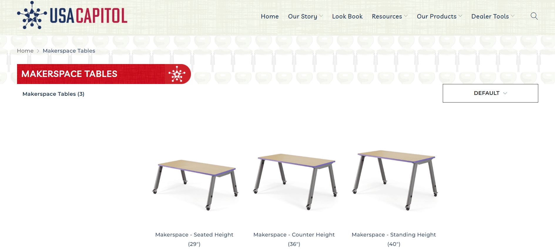 Classroom Furniture CGI for a Site's Product Listing