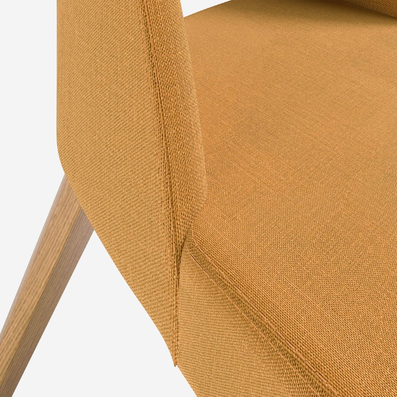 Close-Up 3D Rendering of Yellow Chair