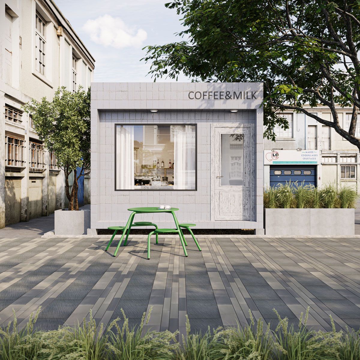 Coffee Shop Paving 3D Visualization