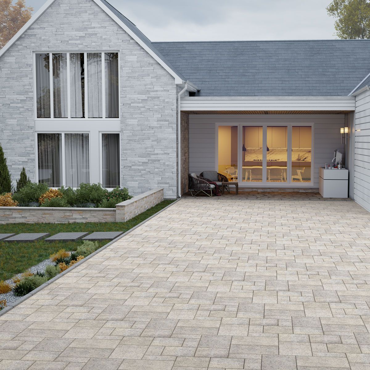 Front Yard Paving 3D Visualization