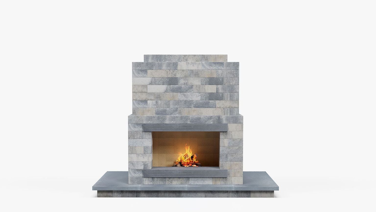 Outdoor Fireplace 3D Visualization