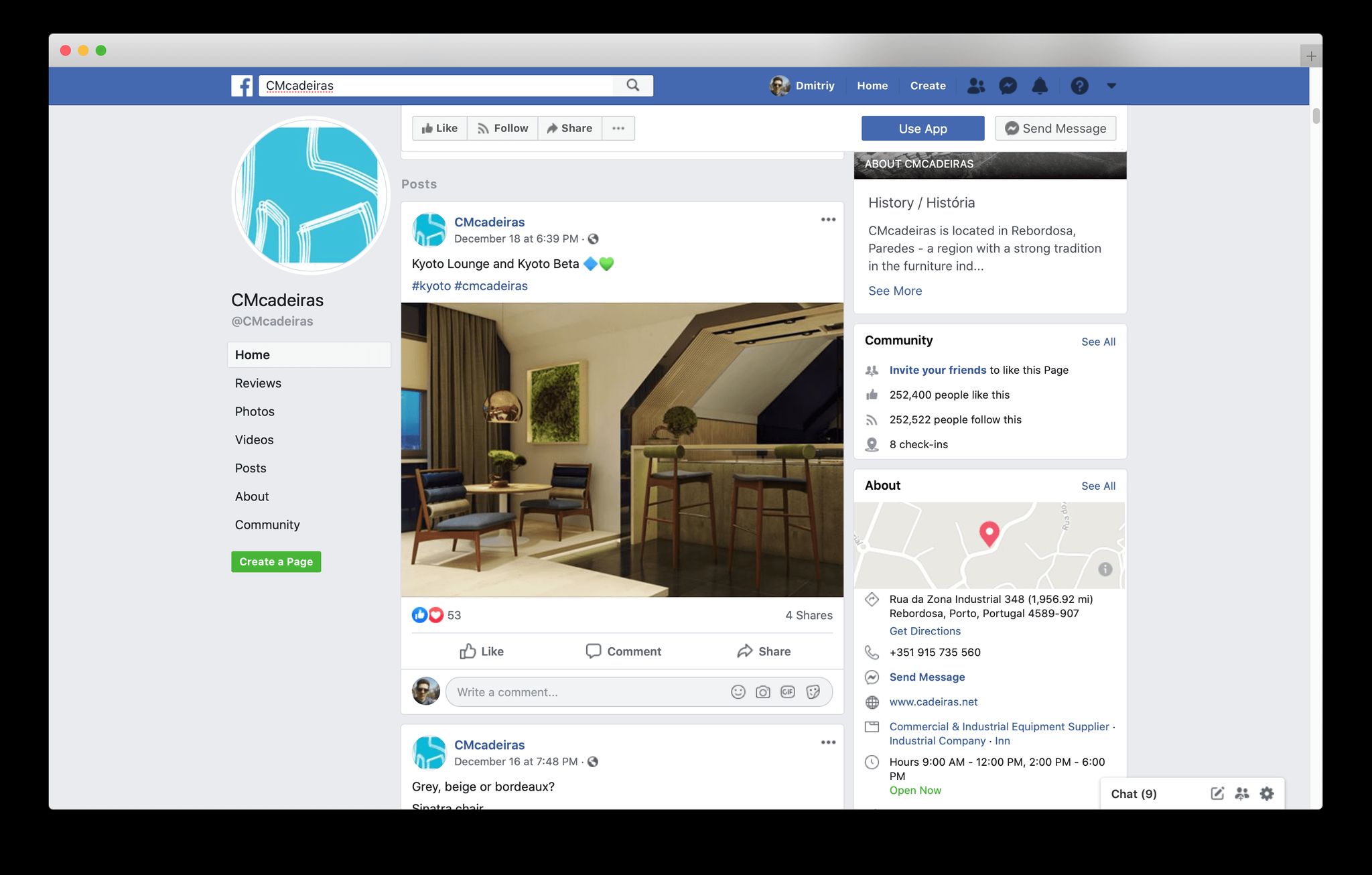 Rendering of lounge furniture 3D models published on CMcadeiras Facebook page