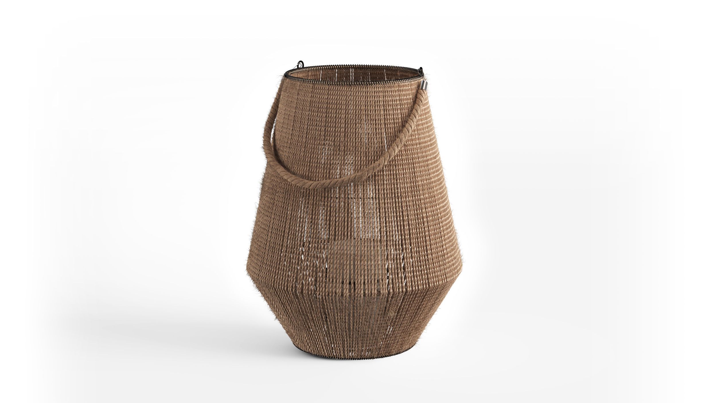 High-quality 3D Render of a Rattan Basket