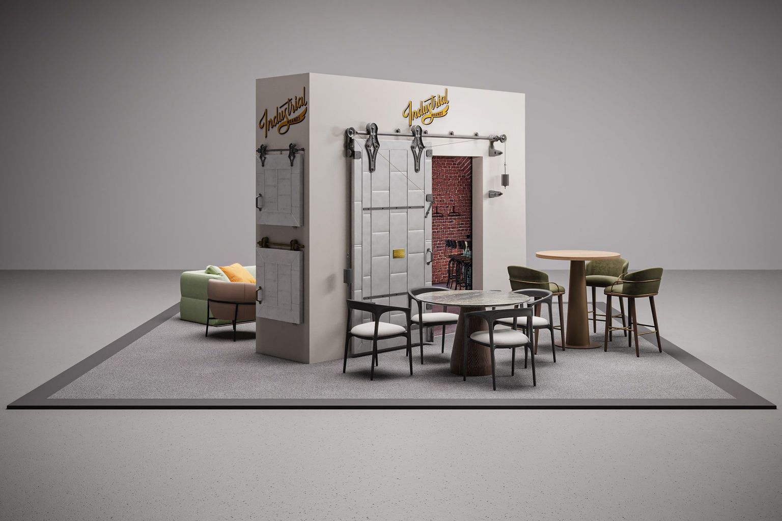 Door Hardware Booth Silo Rendering