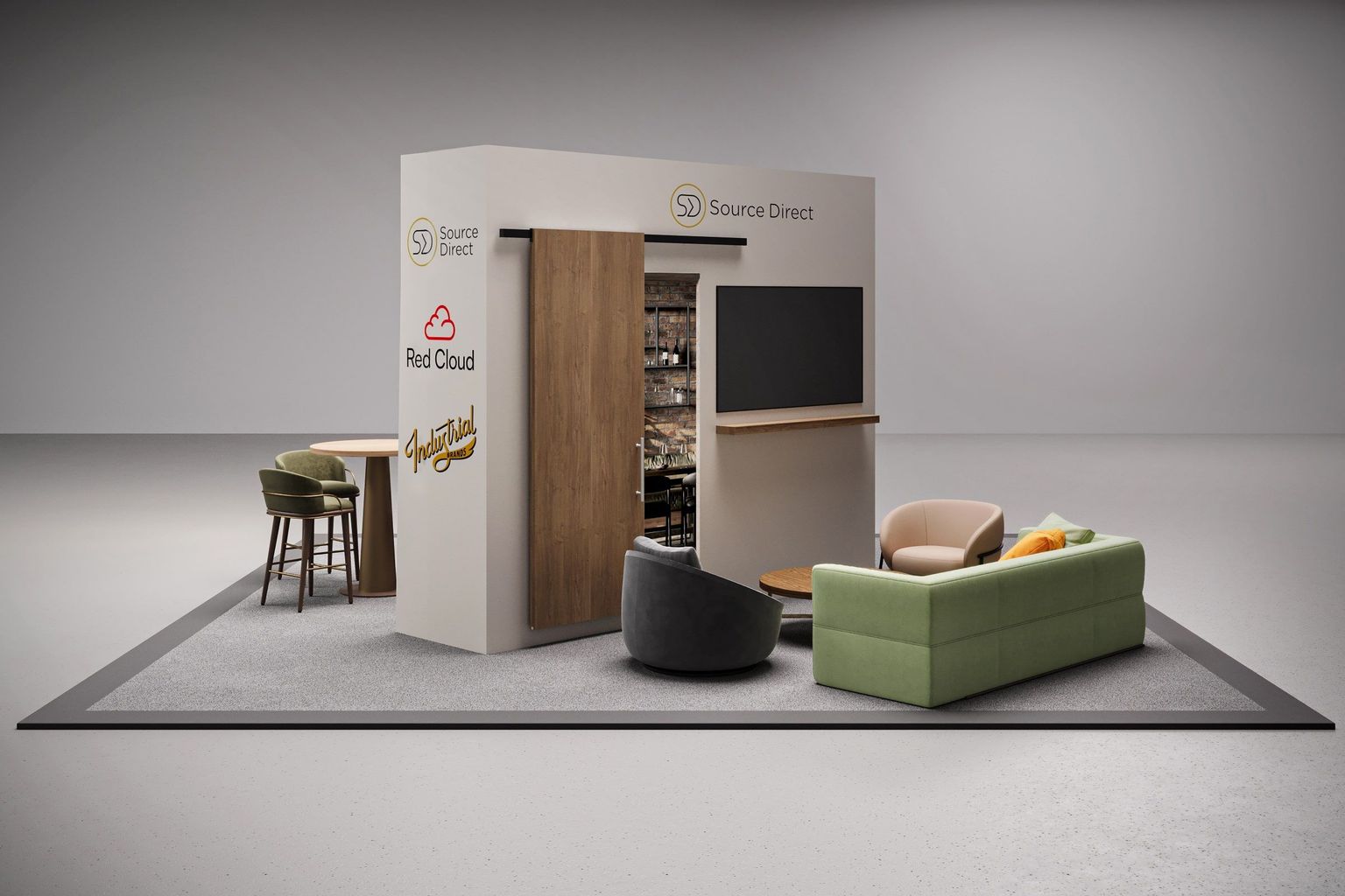 Door Hardware Booth Silo CGI for a Trade Show